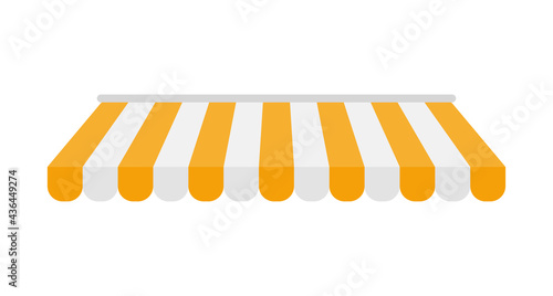 Vector shop awning. Rain protection awning for franchise stores The idea of ​​opening an online store