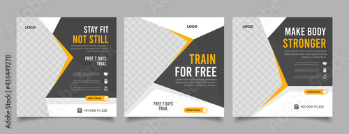 Fitness social media post banner template	
