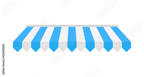 Vector shop awning. Rain protection awning for franchise stores The idea of ​​opening an online store