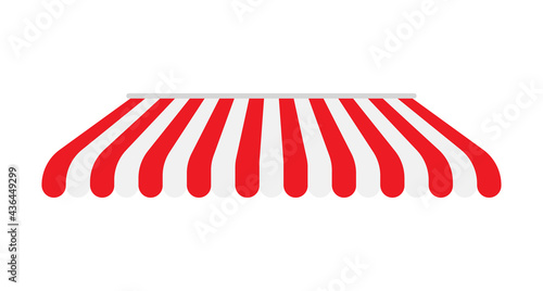 Vector shop awning. Rain protection awning for franchise stores The idea of ​​opening an online store