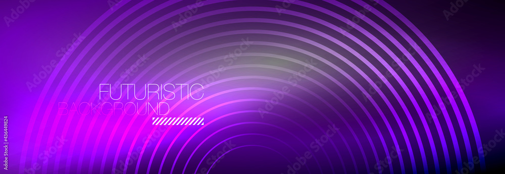 Dark abstract background with glowing neon circles. Trendy layout template for business or technology presentation, internet poster or web brochure cover, wallpaper Dark abstract background with glowing neon circles. Trendy layout template for business or technology presentation, internet poster or web brochure cover, wallpaper