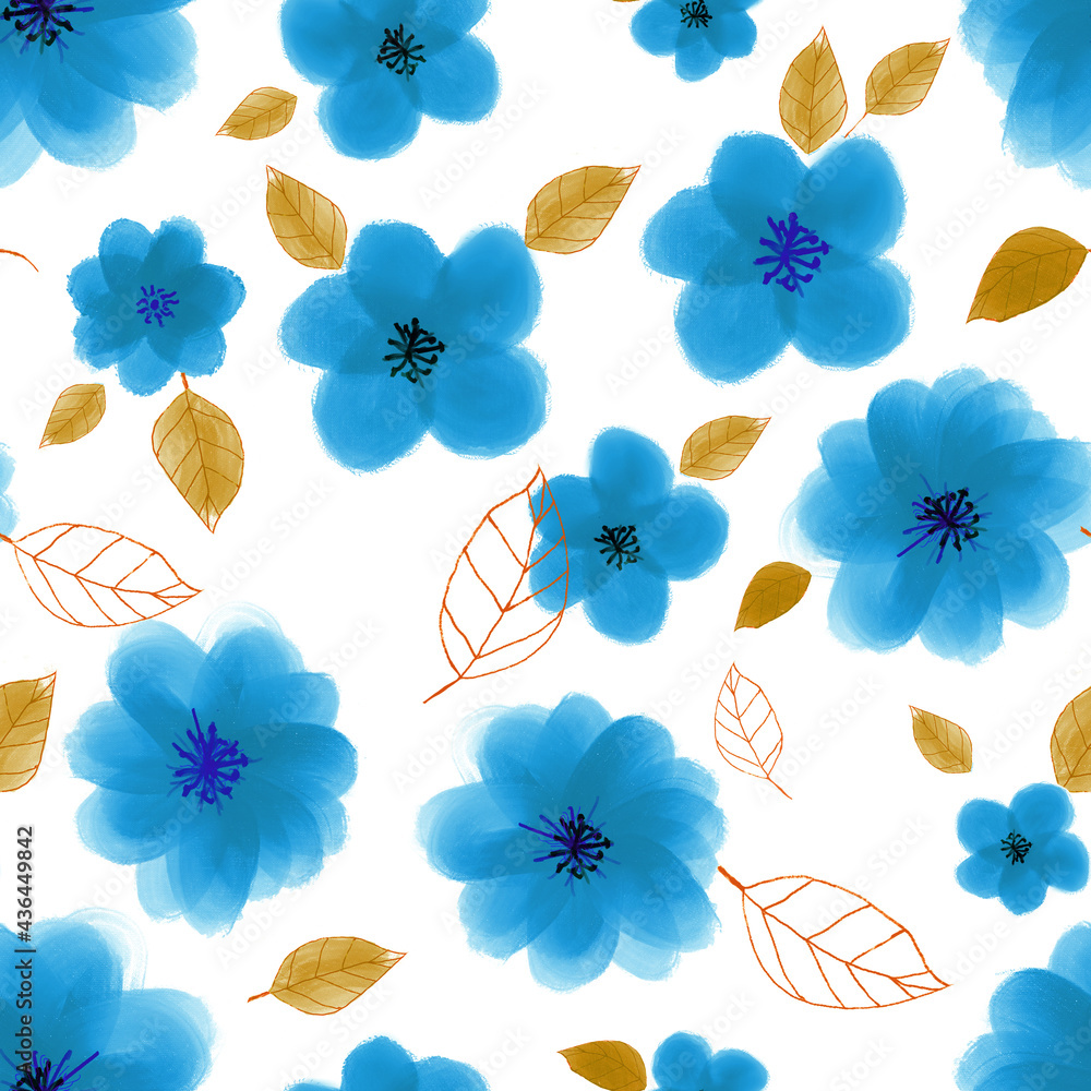 Flower, seamless design for fashion, fabric, wallpaper and all prints. Cute pattern colorful flowers.