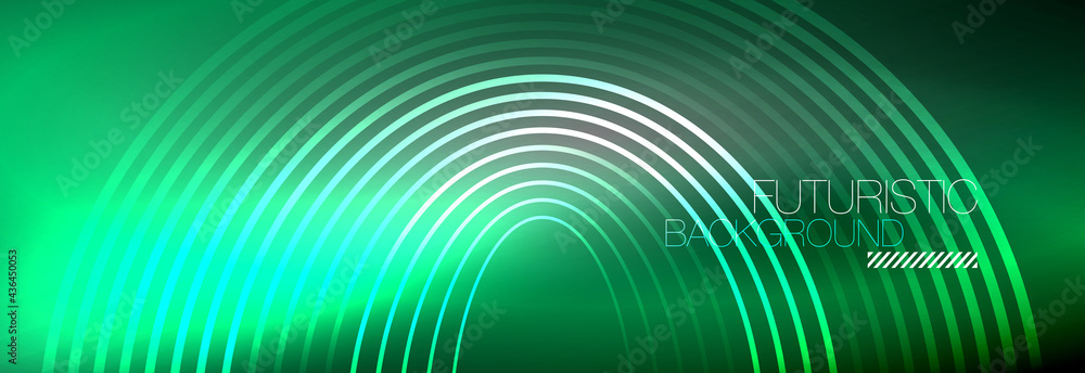 Dark abstract background with glowing neon circles. Trendy layout template for business or technology presentation, internet poster or web brochure cover, wallpaper Dark abstract background with glowing neon circles. Trendy layout template for business or technology presentation, internet poster or web brochure cover, wallpaper