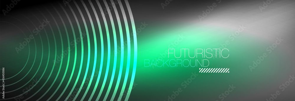 Dark abstract background with glowing neon circles. Trendy layout template for business or technology presentation, internet poster or web brochure cover, wallpaper Dark abstract background with glowing neon circles. Trendy layout template for business or technology presentation, internet poster or web brochure cover, wallpaper