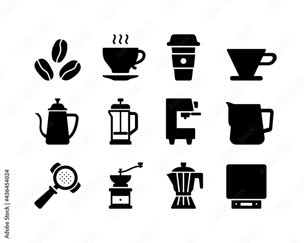 coffee icon set vector . cafe, coffee shop symbol vector illustration. coffee icon set vector . cafe, coffee shop symbol vector illustration.