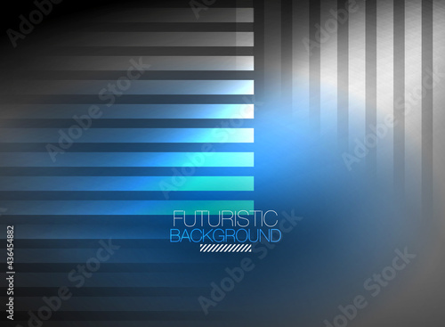 Bright neon color techno abstract background, shiny glowing neon lines in the dark background