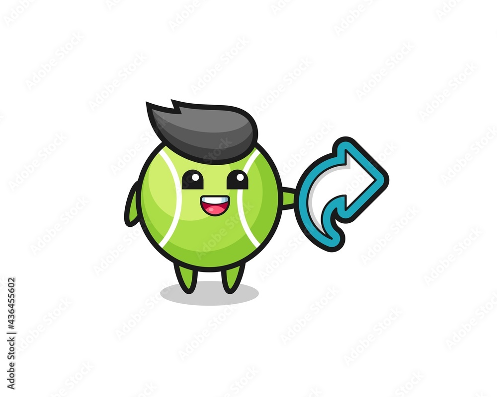 cute tennis hold social media share symbol