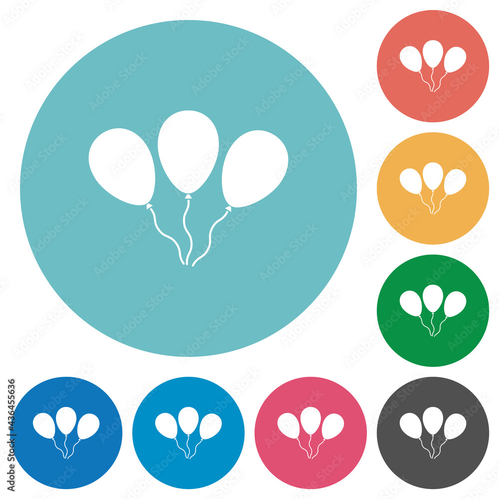 Fototapeta premium Three balloons flat round icons