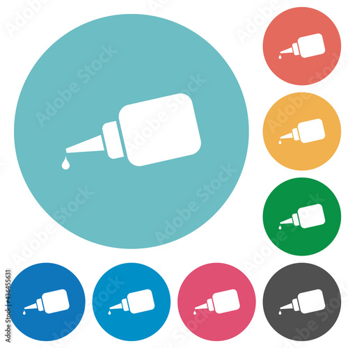 Super glue flat round icons