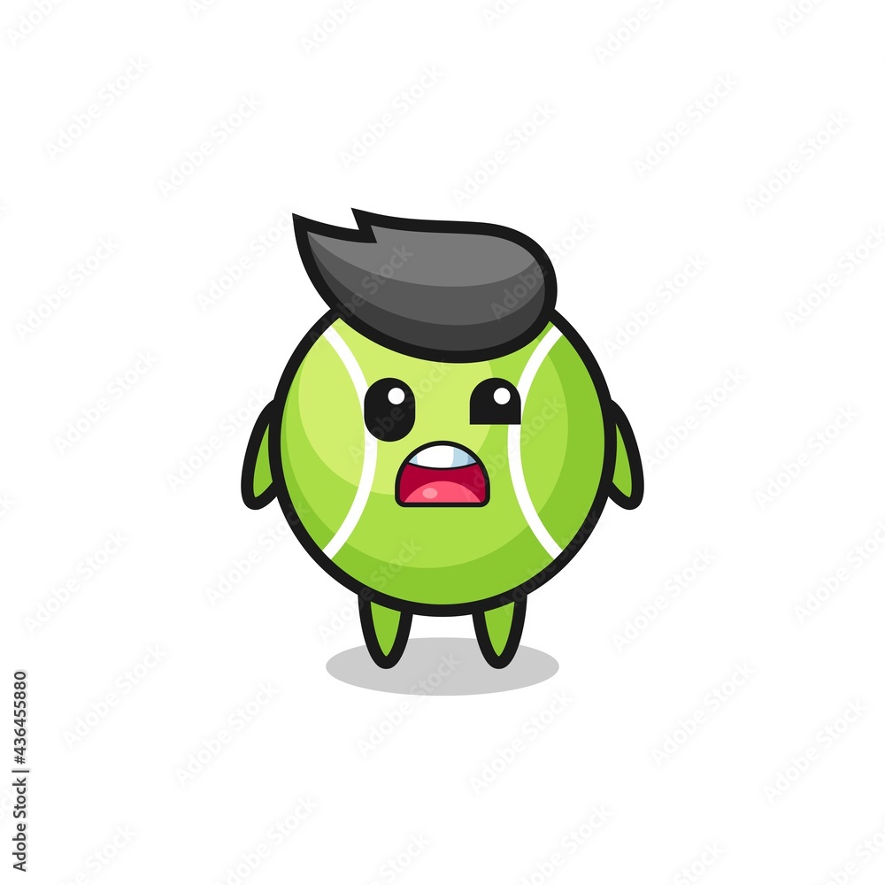 the shocked face of the cute tennis mascot the shocked face of the cute tennis mascot