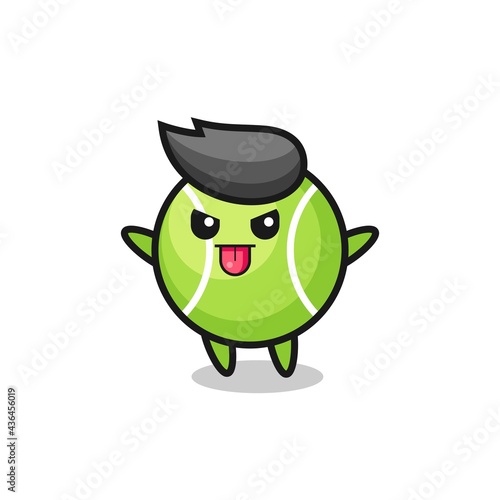 naughty tennis character in mocking pose