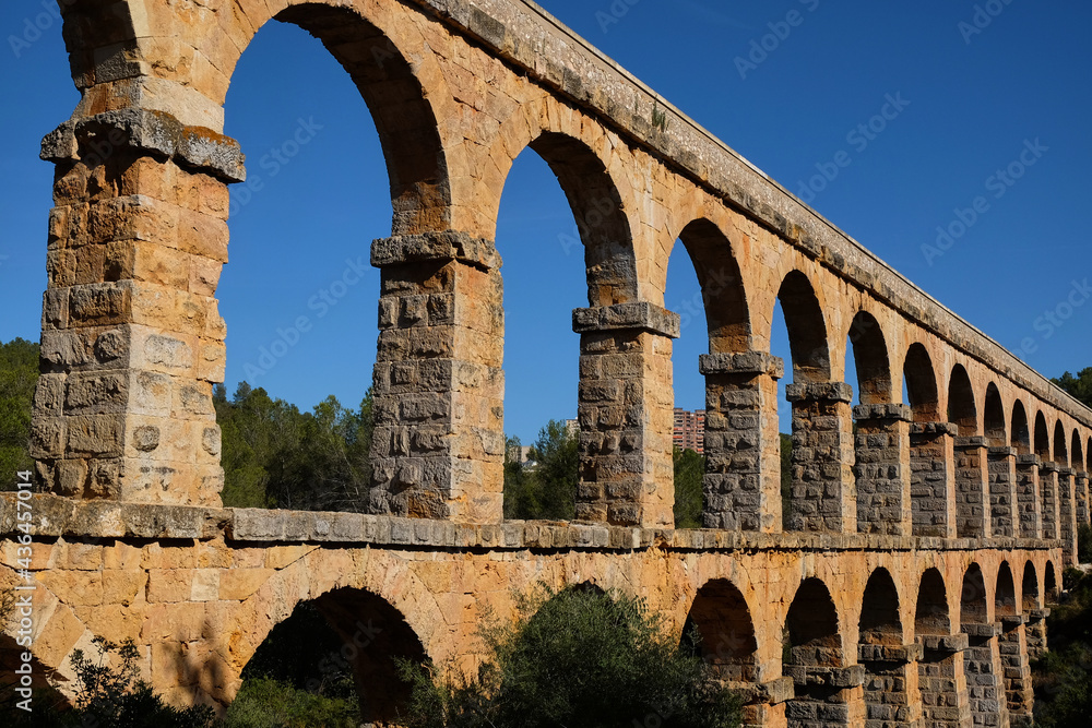 sunset at the Pont del Diable in Tarragona sunset at the Pont del Diable in Tarragona