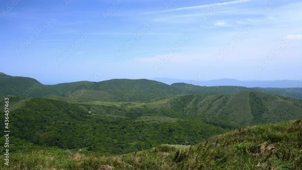 Beautiful landscape view from the mountain top in Yangmingshan National Park. Beautiful landscape view from the mountain top in Yangmingshan National Park.