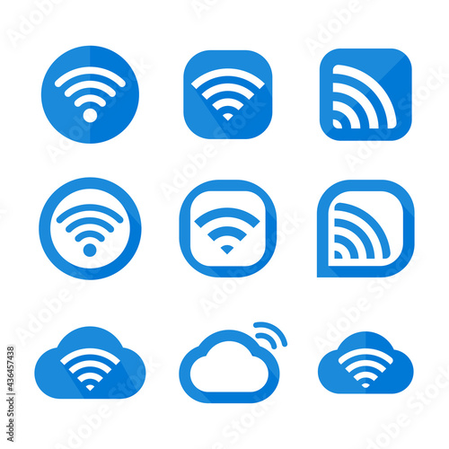 WIFI icon. Wireless symbol vector for internet connection from router broadcasting.