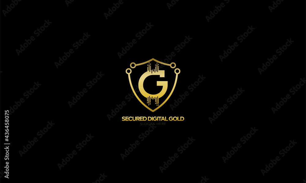 Letter G Gold logo. Connect technology and digital, gold currency data concept for your corporate identity