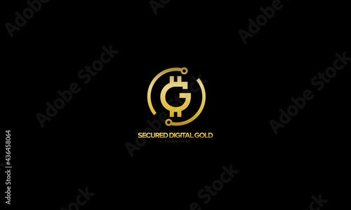 Letter G Gold logo. Connect technology and digital, gold currency data concept for your corporate identity