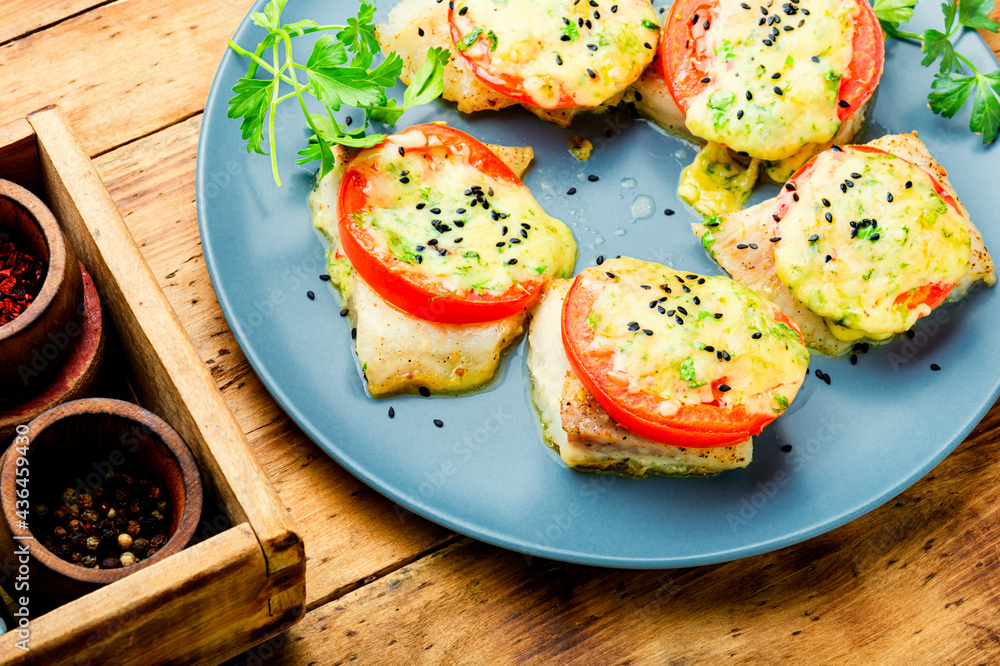Pangasius grilled with cheese Pangasius grilled with cheese