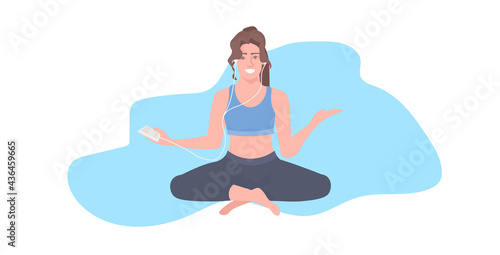 woman doing yoga exercises healthy lifestyle concept girl meditating in lotus pose