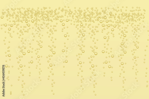 Fizzy sparkles in realistic effervescent champagne drink, soda effect, clean oxygen, beer, or gas.