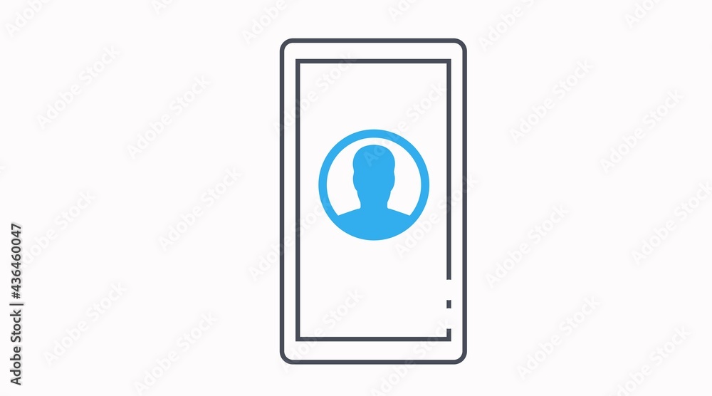 Smartphone User Icon. Vector isolated illustration of a device with a user icon Smartphone User Icon. Vector isolated illustration of a device with a user icon
