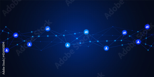 Connecting people and communication concept, social network. Vector illustration