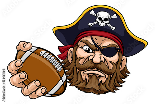 Pirate American Football Sports Mascot Cartoon