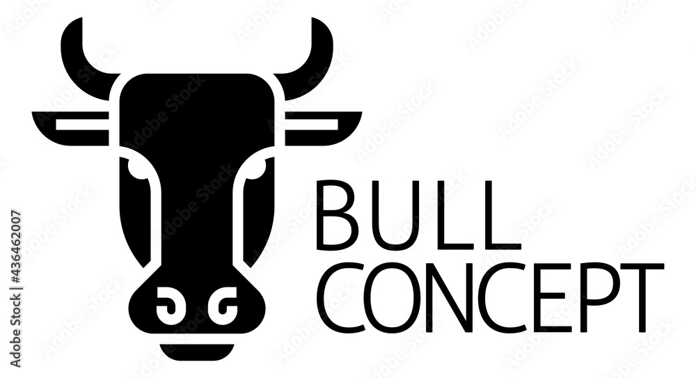 Bull Sign Label Icon Concept Bull Sign Label Icon Concept