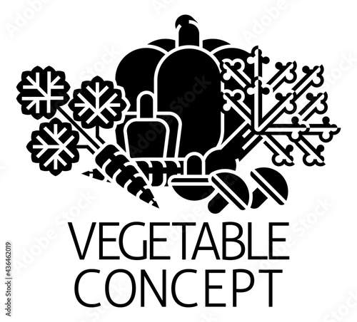 Vegetable Sign Label Icon C...