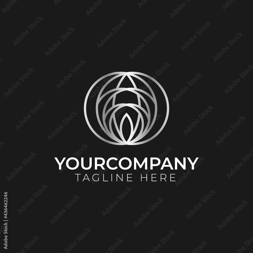 Leaf Circle logo design element Leaf Circle logo design element
