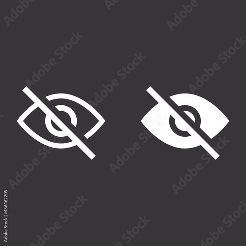 Hidden user interface line icon