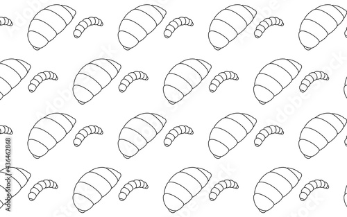 食用可の昆虫、蜂の子と幼虫のシームレスパターン photo