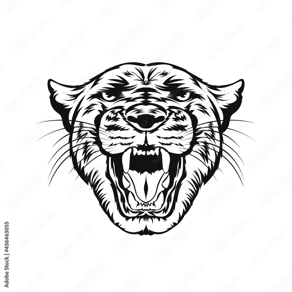 Obraz premium Panther face in wonderful color, good for tshirt design and tattoo also mascot design