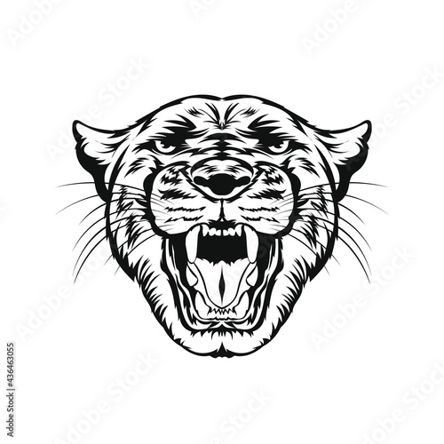 Panther face in wonderful color, good for tshirt design and tattoo also mascot design