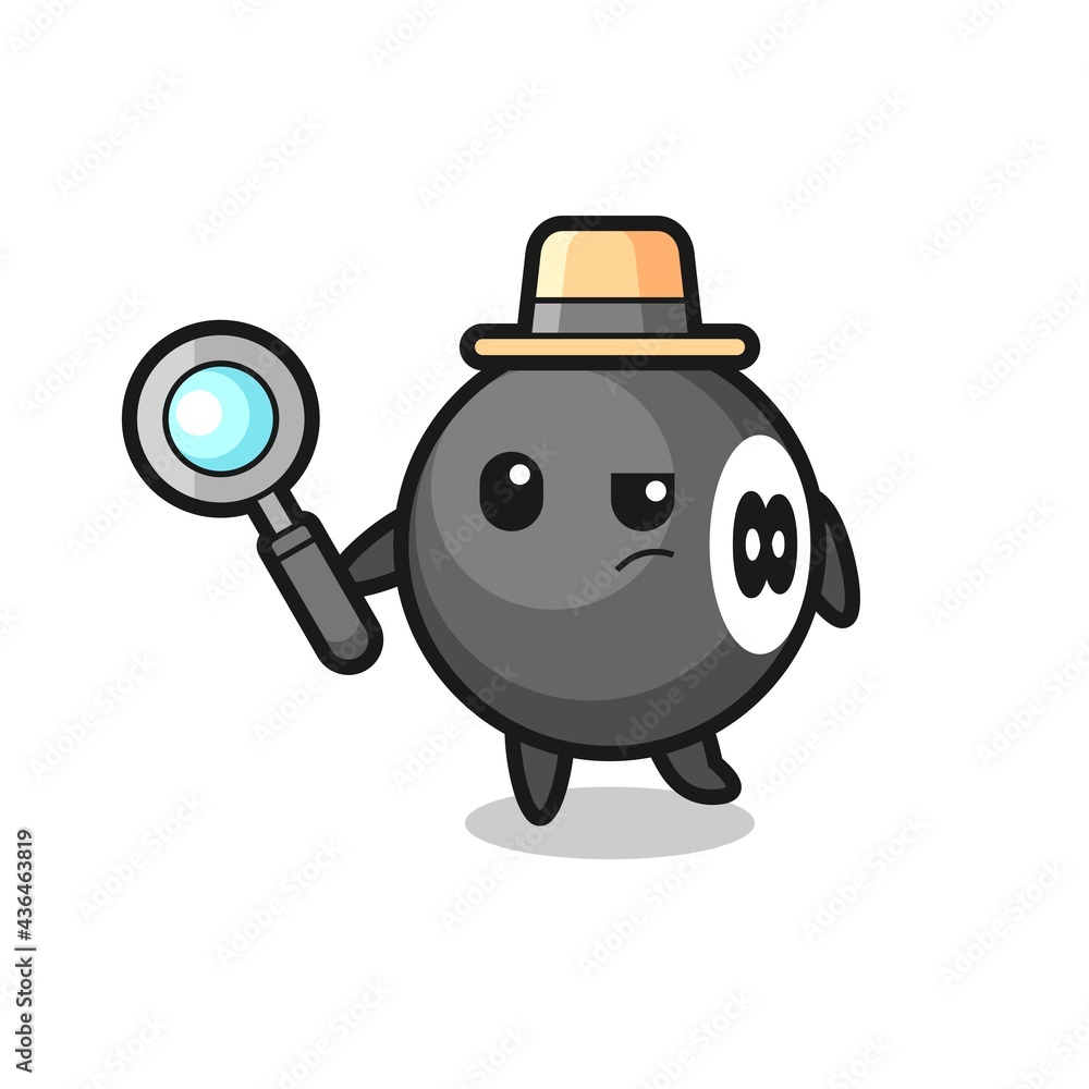 8 ball billiard detective character is analyzing a case 8 ball billiard detective character is analyzing a case