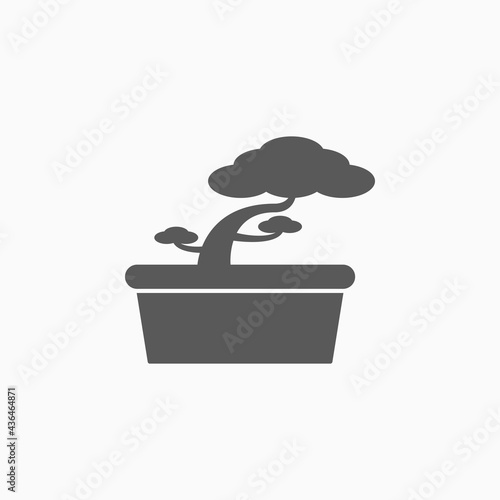 bonsai tree icon, tree vector
