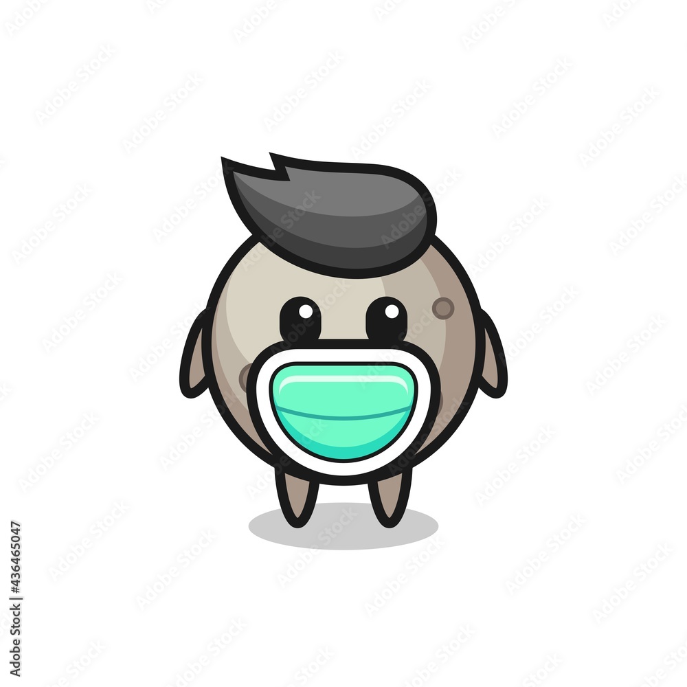cute moon cartoon wearing a mask cute moon cartoon wearing a mask