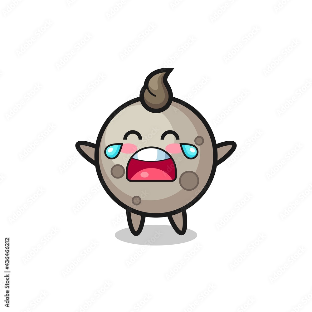 the illustration of crying moon cute baby the illustration of crying moon cute baby