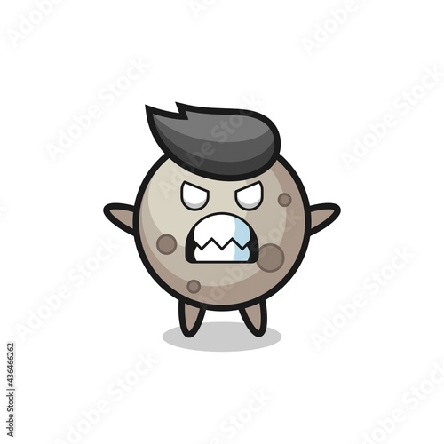 wrathful expression of the moon mascot character
