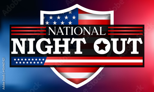 National Night out (NNO) is observed every year in August, it is an annual community building campaign that promotes police-community partnerships and neighborhood camaraderie. vector illustration