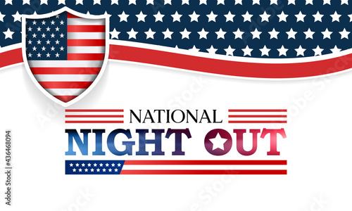 National Night out (NNO) is observed every year in August, it is an annual community building campaign that promotes police-community partnerships and neighborhood camaraderie. vector illustration