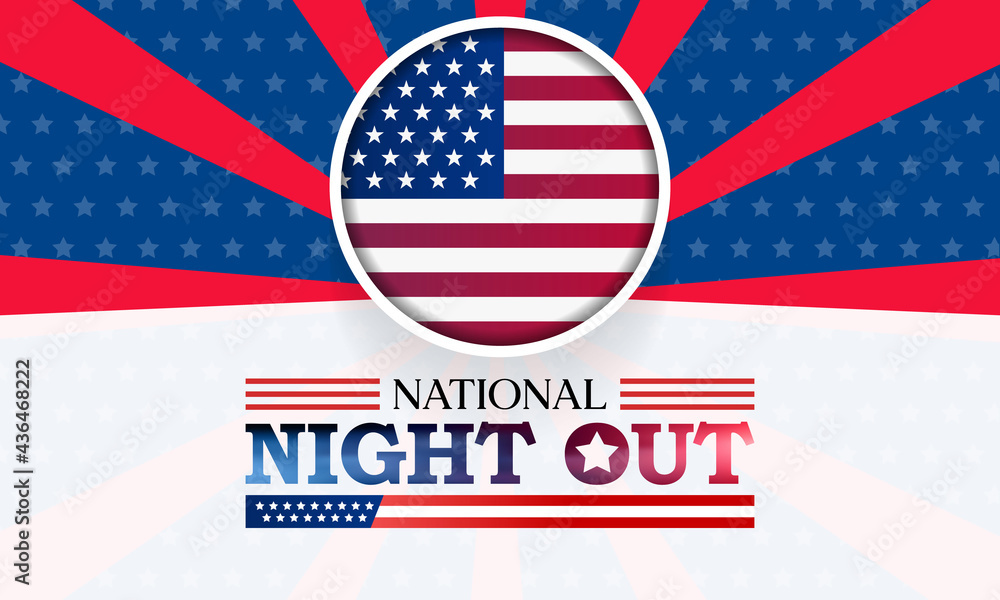 National Night out (NNO) is observed every year in August, it is an annual community building campaign that promotes police-community partnerships and neighborhood camaraderie. vector illustration National Night out (NNO) is observed every year in August, it is an annual community building campaign that promotes police-community partnerships and neighborhood camaraderie. vector illustration