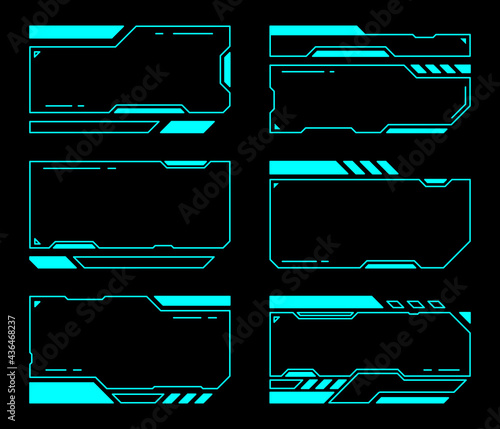 Abstract frames technology futuristic interface hud vector design.
