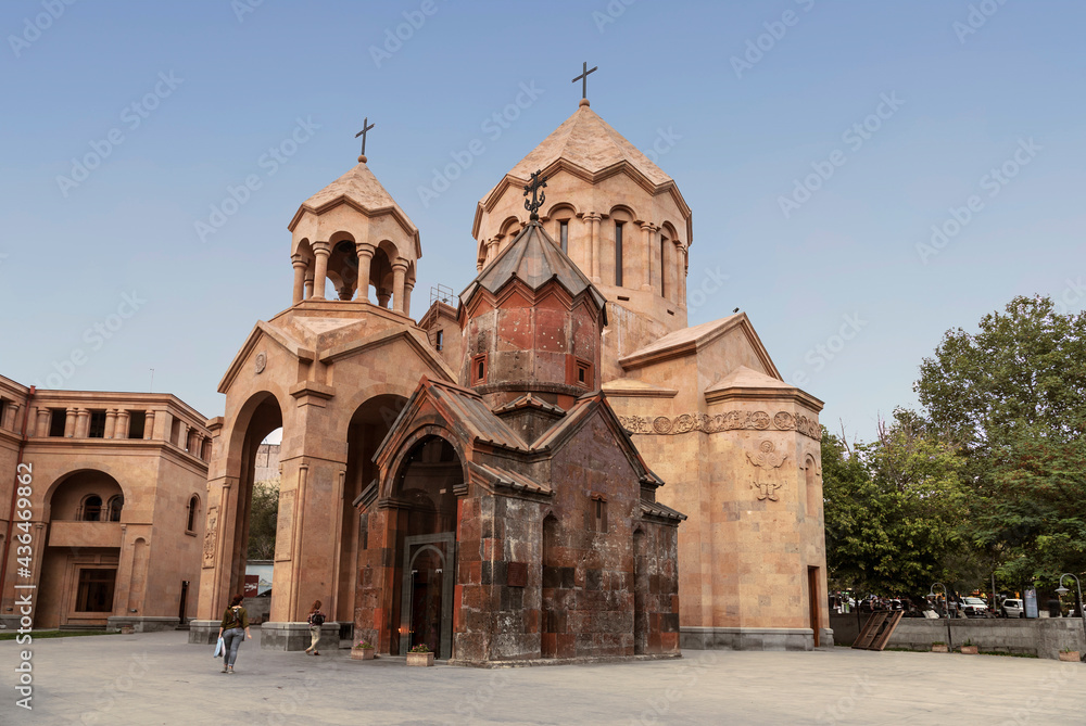 The complex of church buildings - the Church of St. Anna and the Church of the Holy Virgin Katoghike in Yerevan. Armenia