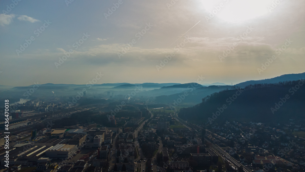 Schweiz Basel-Landschaft Prateln Nebel