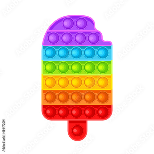Pop It fidget ice cream. Antistress. Toy icon, trend. Vector illustration isolated on white background.