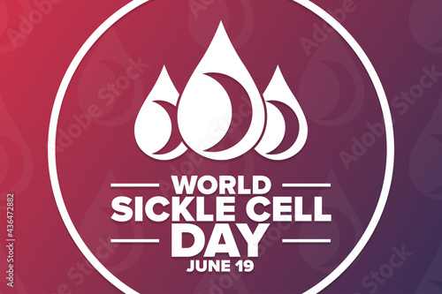 World Sickle Cell Day. June 19. Holiday concept. Template for background, banner, card, poster with text inscription. Vector EPS10 illustration.