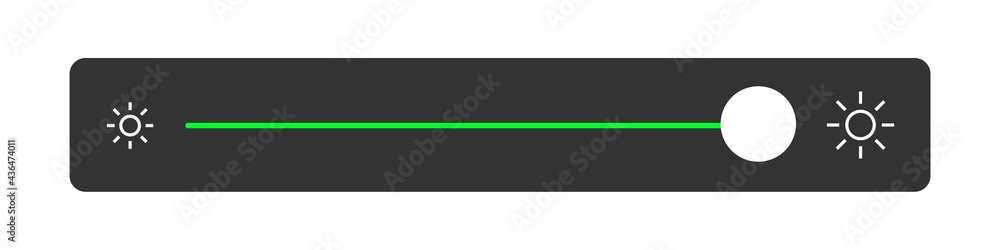 Brightness Slider. Maximum Light Isolated Sign. Vector illustration Brightness Slider. Maximum Light Isolated Sign. Vector illustration