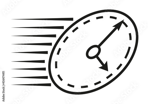 Icono de reloj puntual negro.