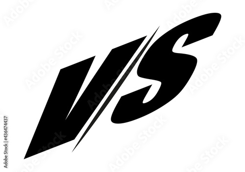 Icono negro de versus en una competición.