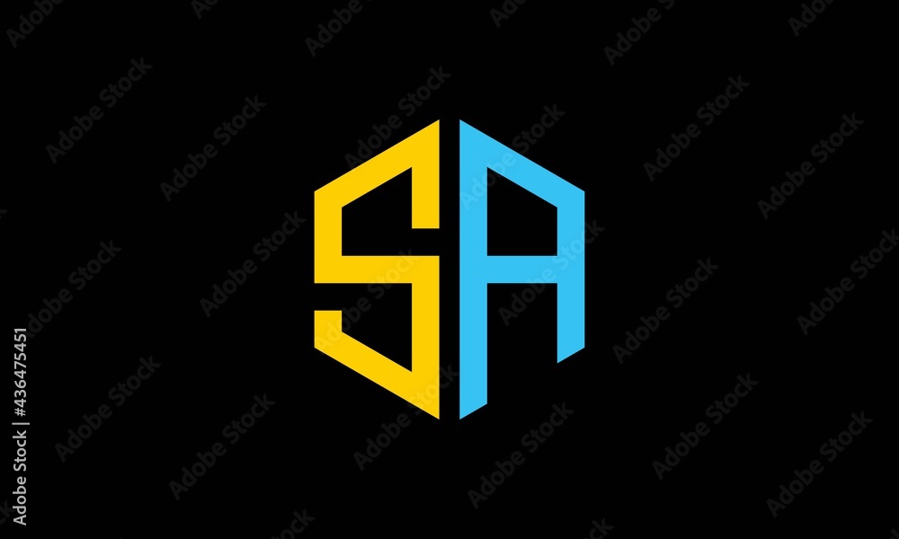 SA and AS or S and A Abstract Letter Mark Logo Template for Business SA and AS or S and A Abstract Letter Mark Logo Template for Business
